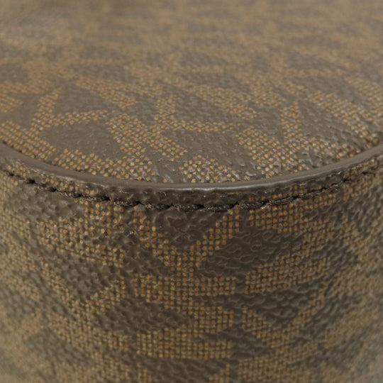 MICHAEL KORS Shoulder Bag Leather, Coated Canvas Brown Long Shoulder MK Signature Women Used Authentic
