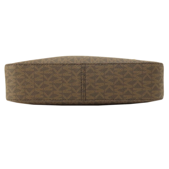 MICHAEL KORS Shoulder Bag Leather, Coated Canvas Brown Long Shoulder MK Signature Women Used Authentic
