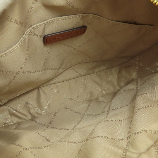 MICHAEL KORS Shoulder Bag Leather, Coated Canvas Brown Long Shoulder MK Signature Women Used Authentic