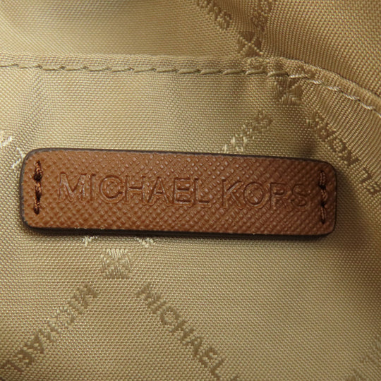 MICHAEL KORS Shoulder Bag Leather, Coated Canvas Brown Long Shoulder MK Signature Women Used Authentic