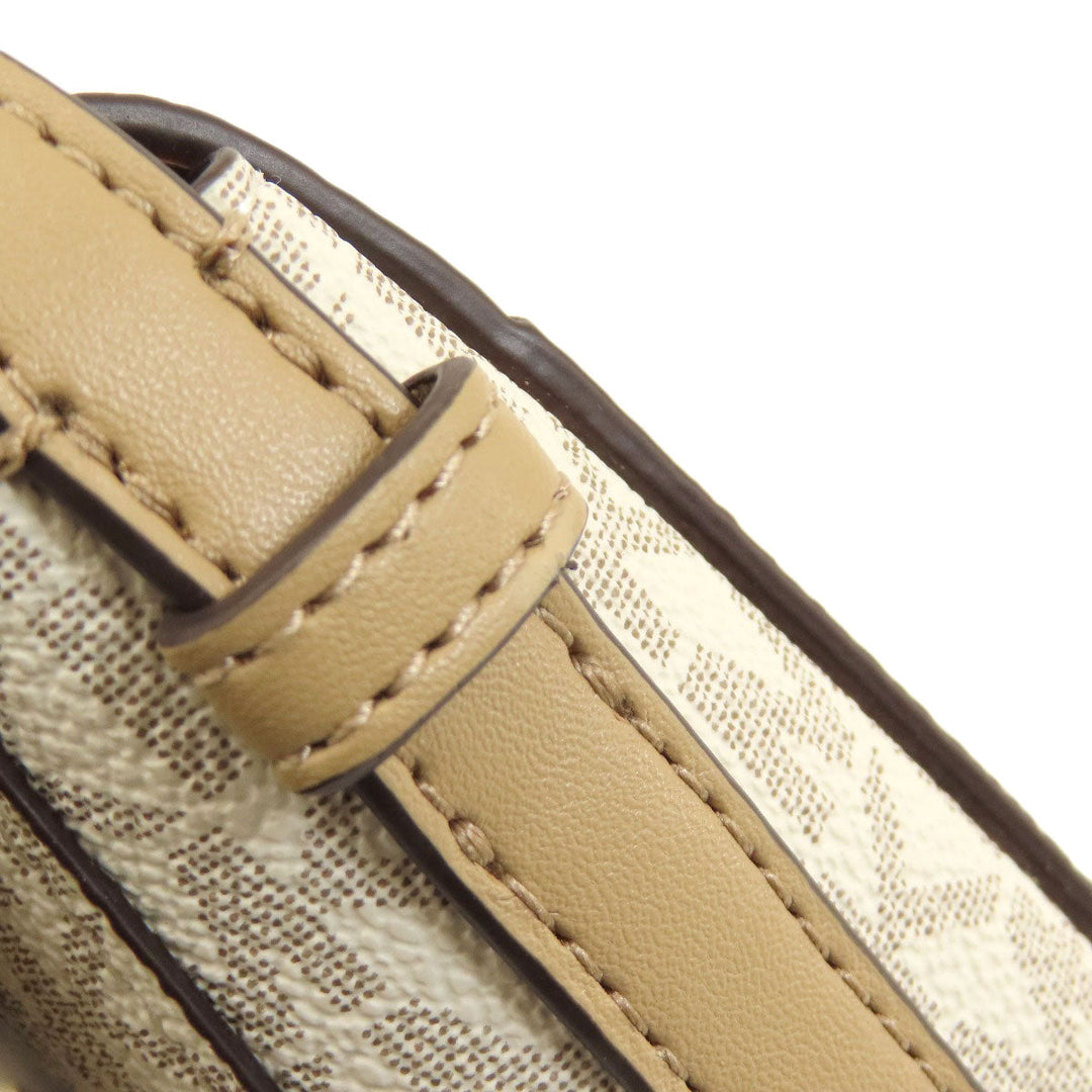 MICHAEL KORS Shoulder Bag Leather, Coated Canvas Brown MK signature Women Used Authentic