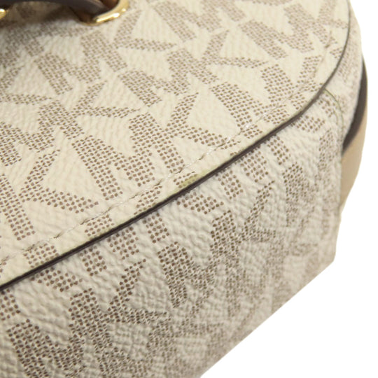 MICHAEL KORS Shoulder Bag Leather, Coated Canvas Brown MK signature Women Used Authentic