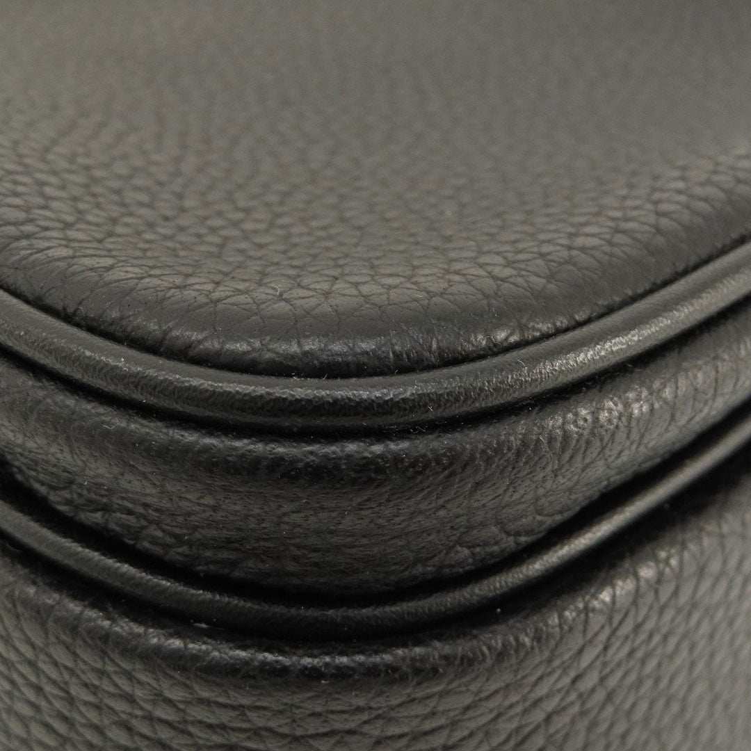 MICHAEL KORS Shoulder Bag leather black logo Women Used Authentic