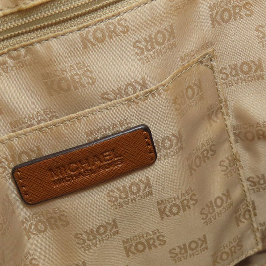 MICHAEL KORS Tote Bag Leather, Coated Canvas white MK signature Women Used Authentic