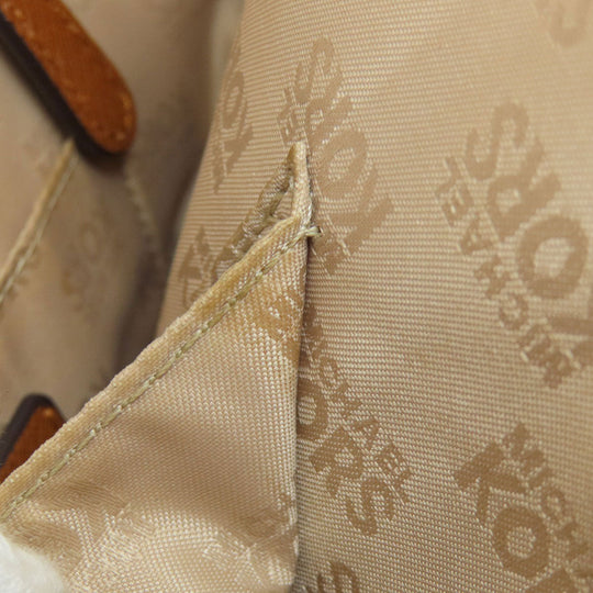 MICHAEL KORS Tote Bag Leather, Coated Canvas white MK signature Women Used Authentic
