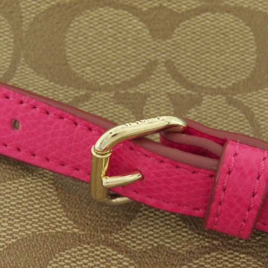 COACH Handbag F34605 PVC Brown Signature 2WAY Women Used Authentic