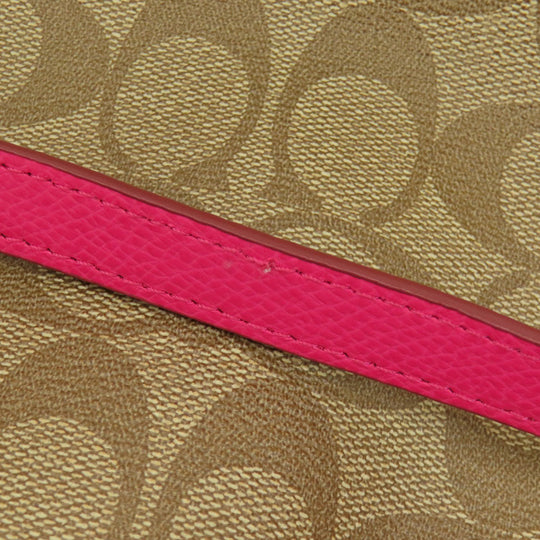 COACH Handbag F34605 PVC Brown Signature 2WAY Women Used Authentic