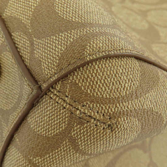 COACH Handbag F34605 PVC Brown Signature 2WAY Women Used Authentic