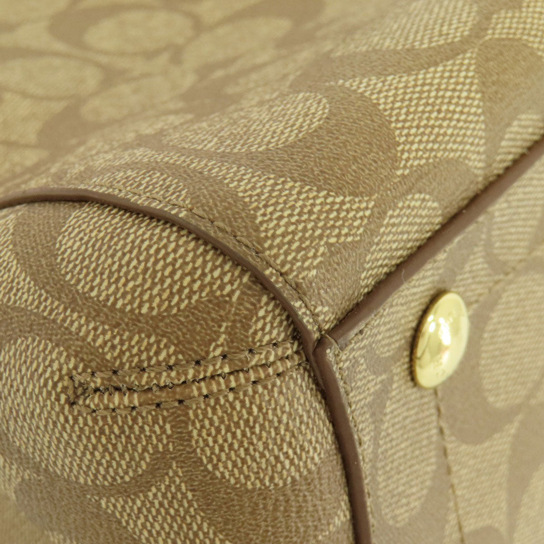 COACH Handbag F34605 PVC Brown Signature 2WAY Women Used Authentic