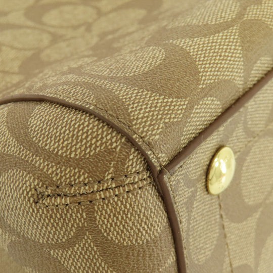 COACH Handbag F34605 PVC Brown Signature 2WAY Women Used Authentic