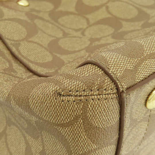 COACH Handbag F34605 PVC Brown Signature 2WAY Women Used Authentic