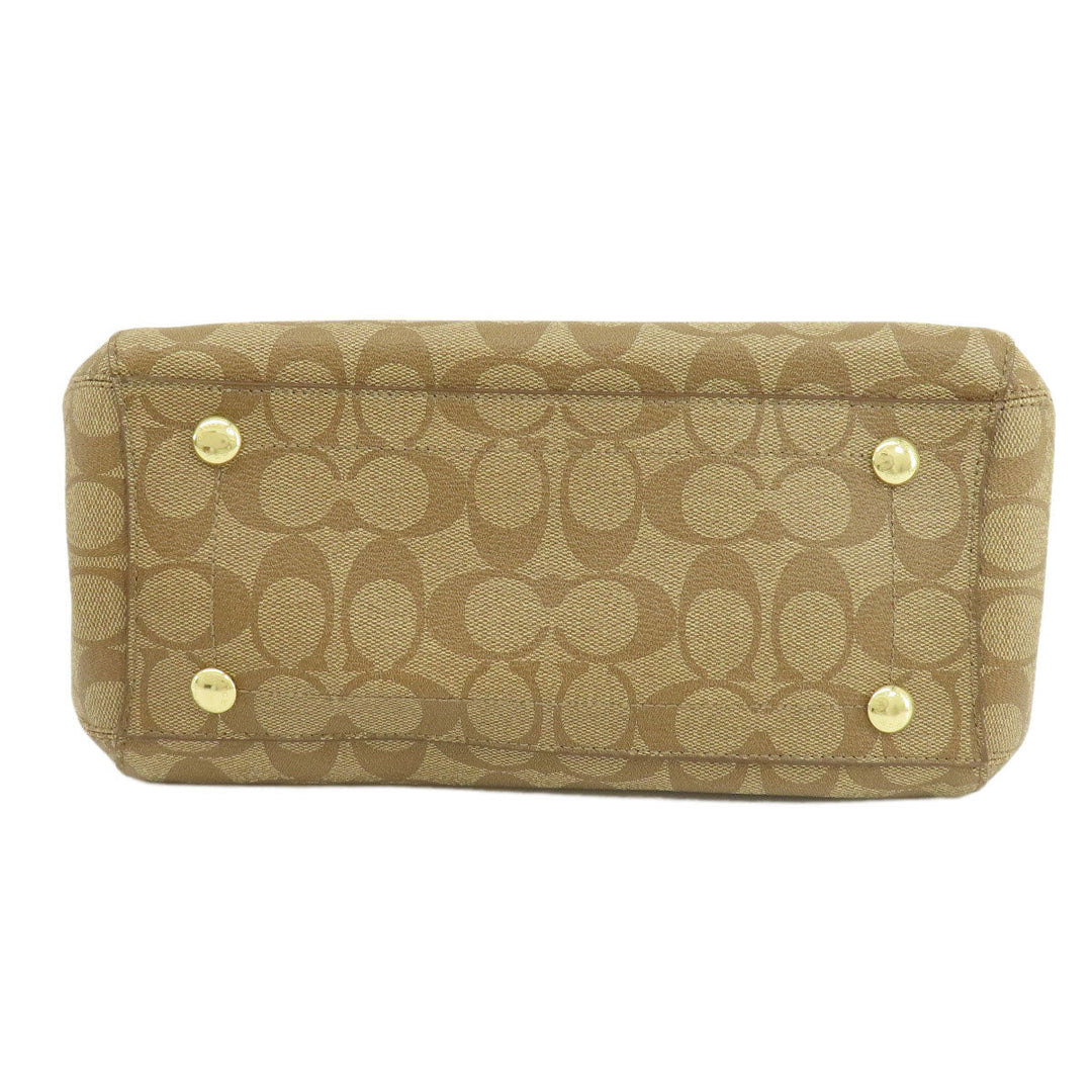 COACH Handbag F34605 PVC Brown Signature 2WAY Women Used Authentic