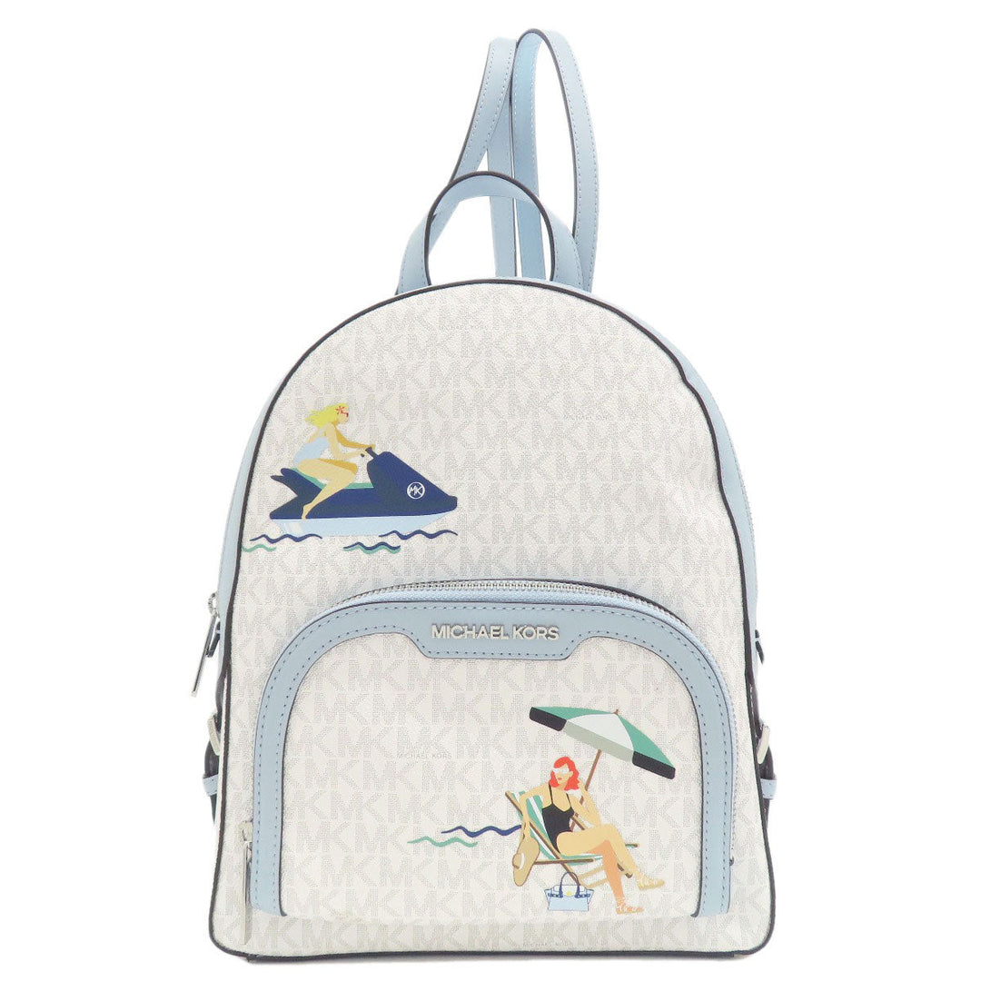 MICHAEL KORS Backpack PVC, Leather white Resort motif Women Used Authentic