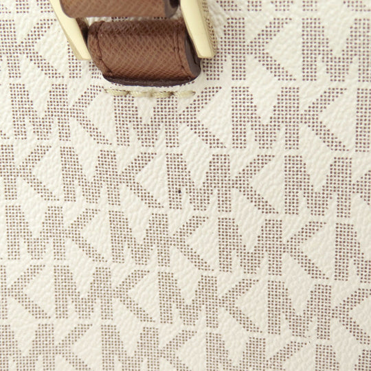 MICHAEL KORS Handbag Leather, PVC white MK Signature 2WAY Women Used Authentic
