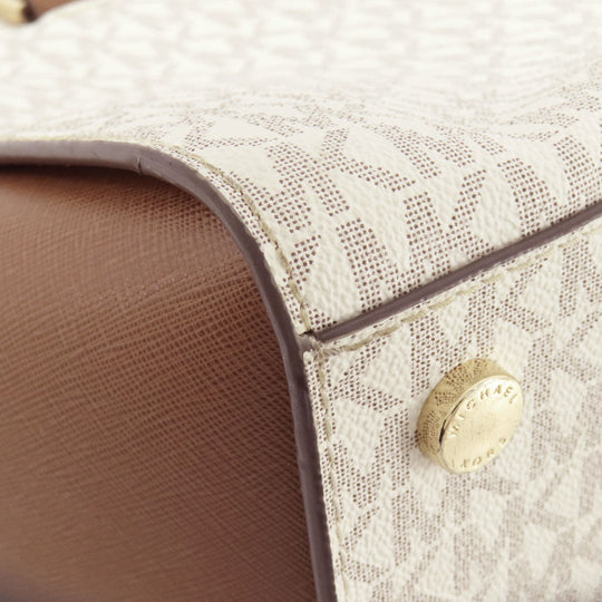 MICHAEL KORS Handbag Leather, PVC white MK Signature 2WAY Women Used Authentic