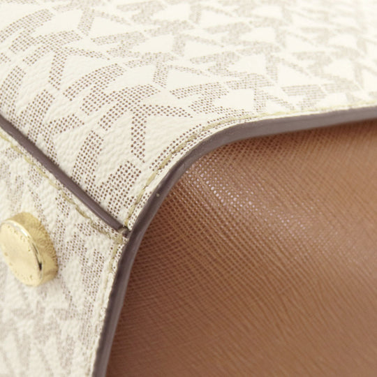 MICHAEL KORS Handbag Leather, PVC white MK Signature 2WAY Women Used Authentic