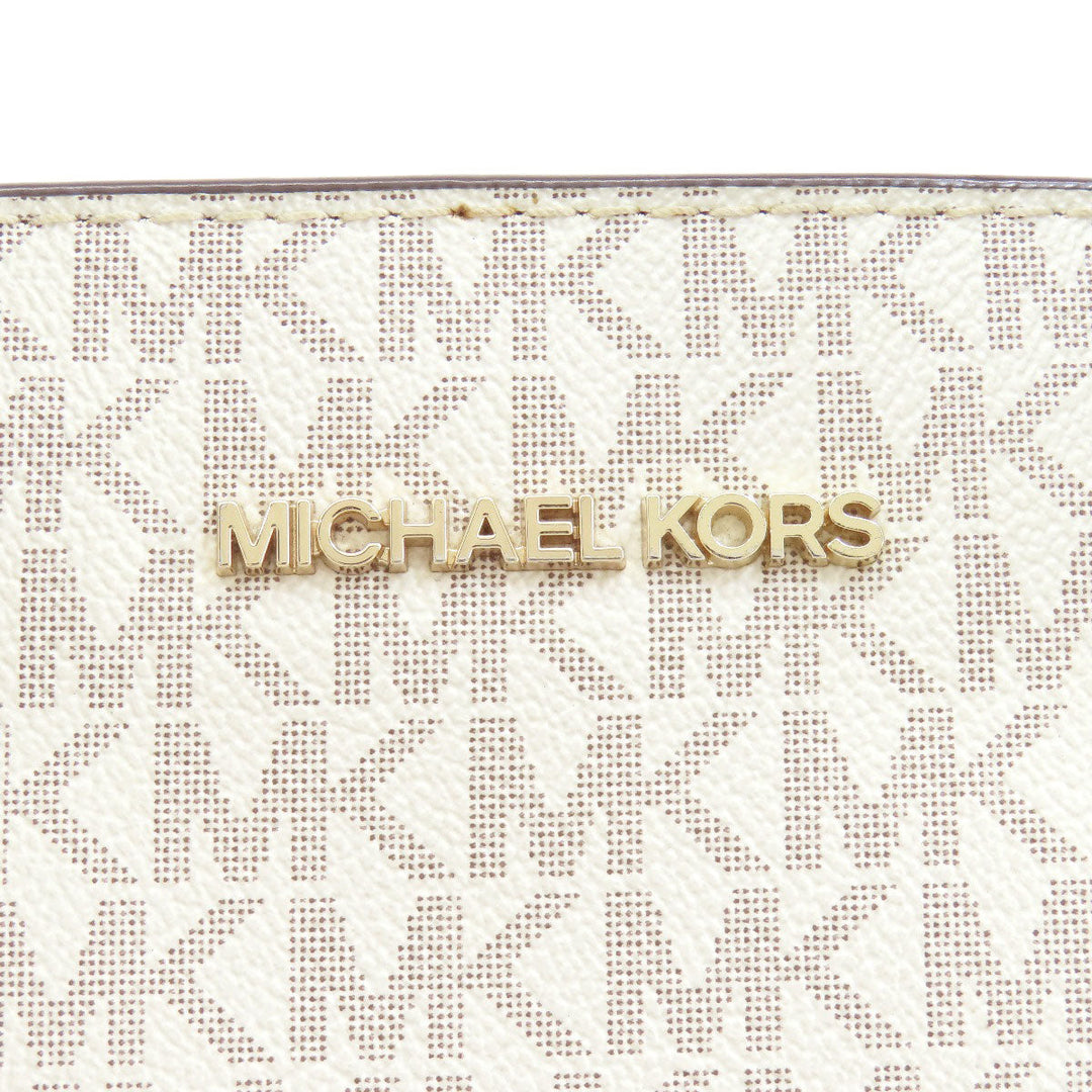 MICHAEL KORS Handbag Leather, PVC white MK Signature 2WAY Women Used Authentic