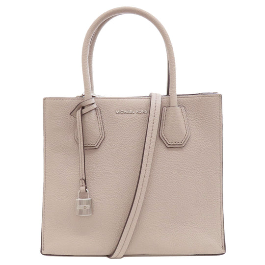 MICHAEL KORS Handbag leather pink beige 2WAY Women Used Authentic