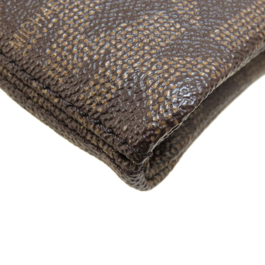 MICHAEL KORS Shoulder Bag Leather, Coated Canvas Brown MK signature Women Used Authentic