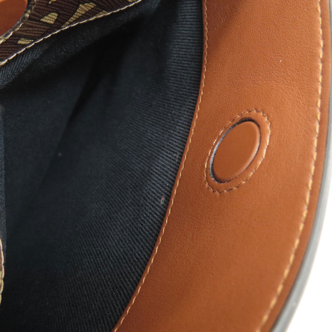 BURBERRY Handbag PVC Brown B logo total pattern Women Used Authentic