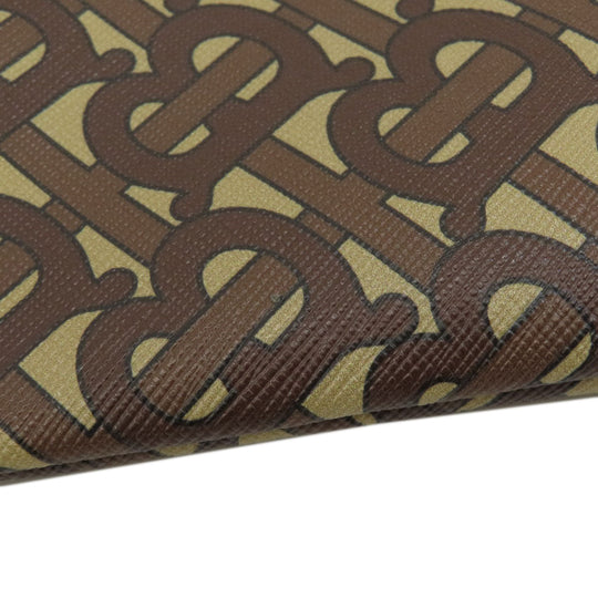 BURBERRY Handbag PVC Brown B logo total pattern Women Used Authentic