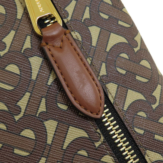 BURBERRY Handbag PVC Brown B logo total pattern Women Used Authentic
