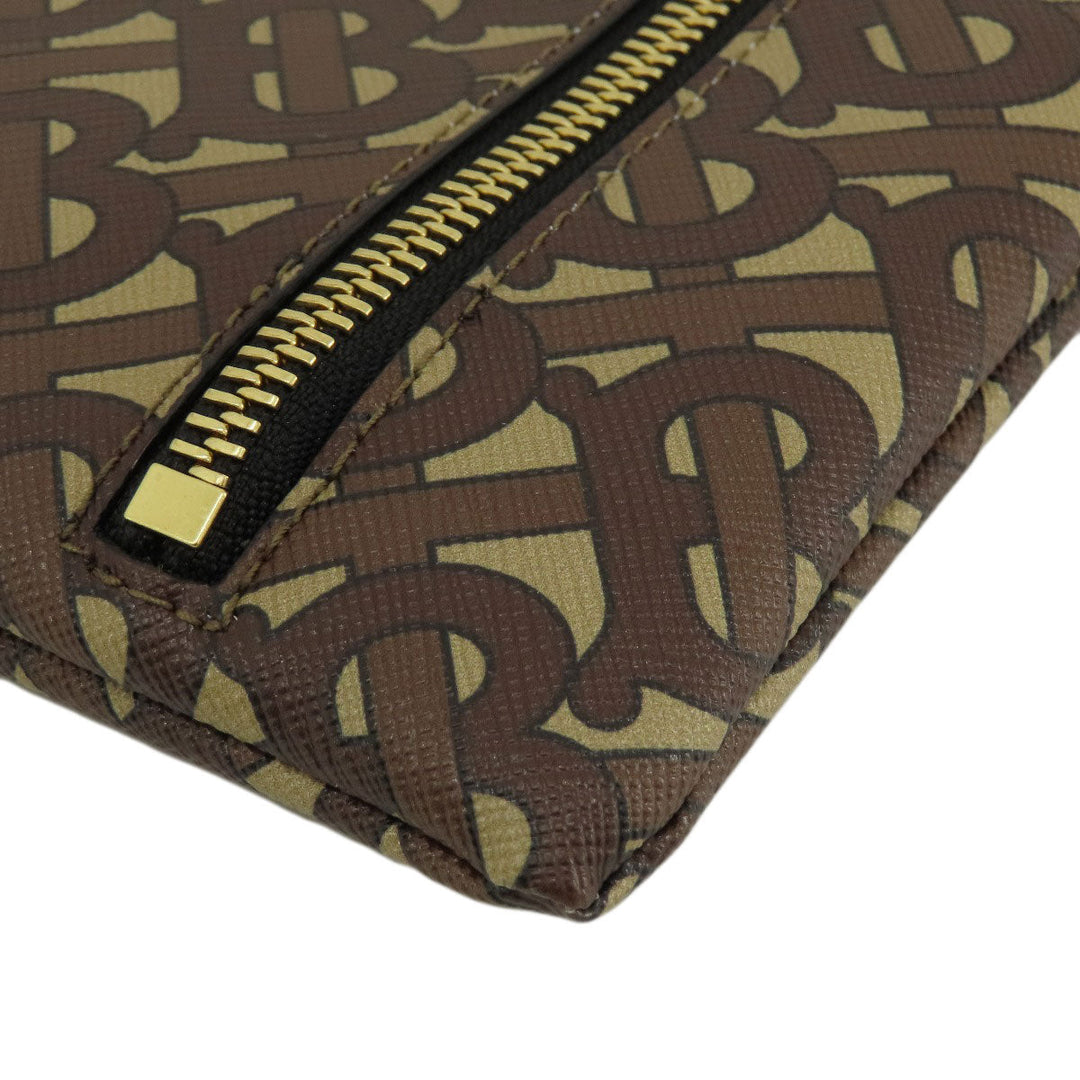BURBERRY Handbag PVC Brown B logo total pattern Women Used Authentic