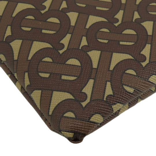 BURBERRY Handbag PVC Brown B logo total pattern Women Used Authentic