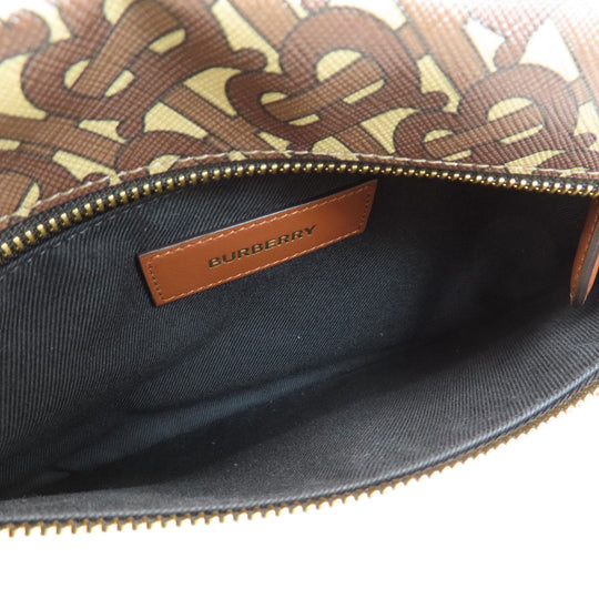 BURBERRY Handbag PVC Brown B logo total pattern Women Used Authentic
