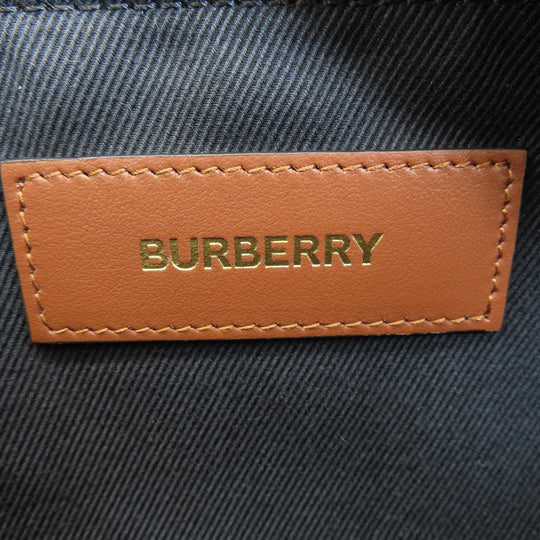 BURBERRY Handbag PVC Brown B logo total pattern Women Used Authentic