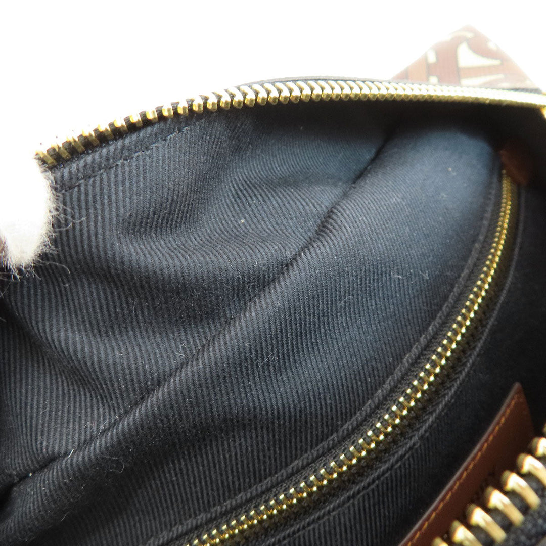 BURBERRY Handbag PVC Brown B logo total pattern Women Used Authentic