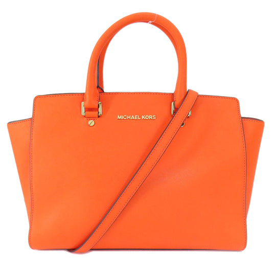 MICHAEL KORS Handbag PVC Orange 2WAY Women Used Authentic