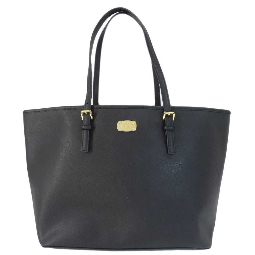 MICHAEL KORS Tote Bag PVC black logo Women Used Authentic