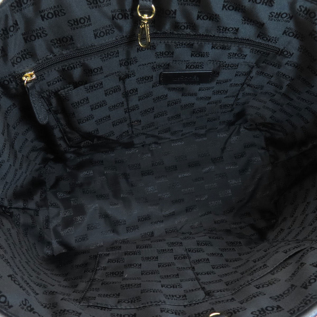 MICHAEL KORS Tote Bag PVC black logo Women Used Authentic