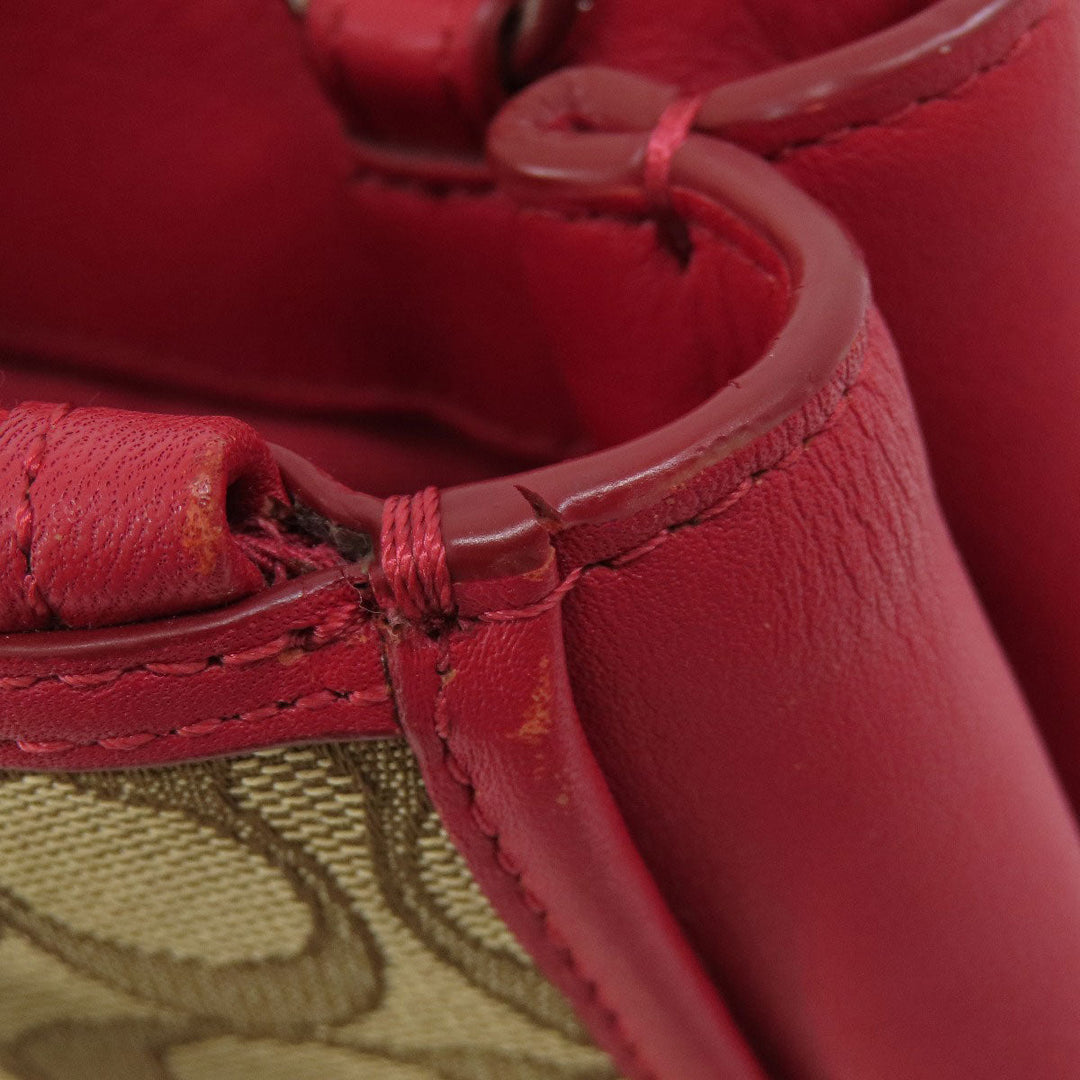 COACH Handbag F36905 canvas Brown Signature 2WAY Women Used Authentic