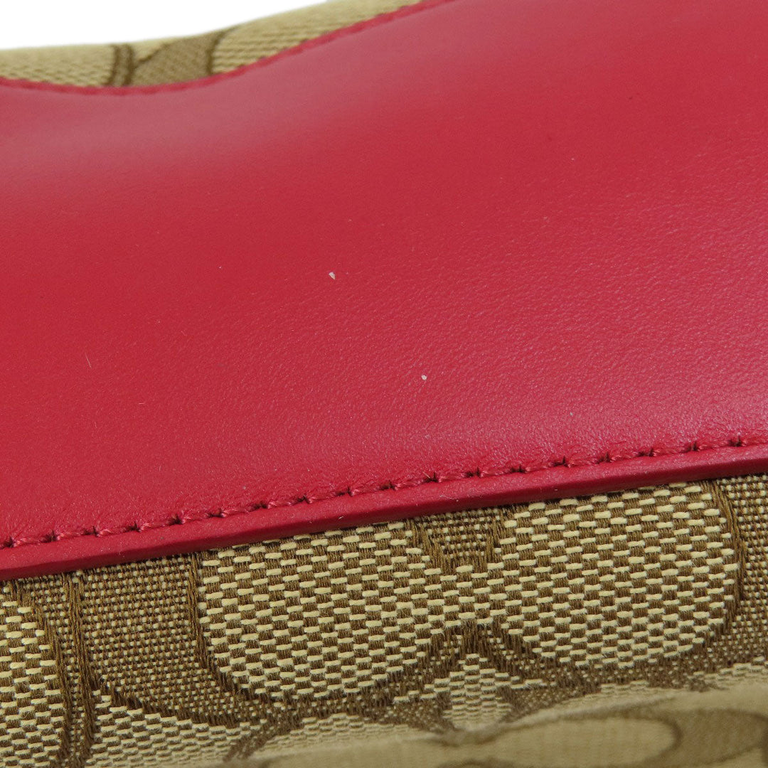 COACH Handbag F36905 canvas Brown Signature 2WAY Women Used Authentic