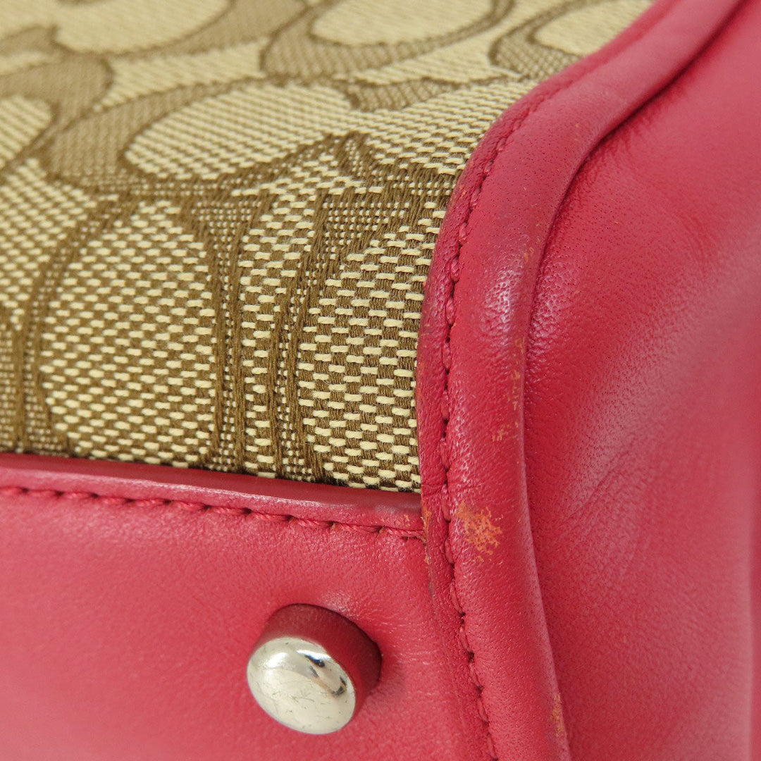 COACH Handbag F36905 canvas Brown Signature 2WAY Women Used Authentic