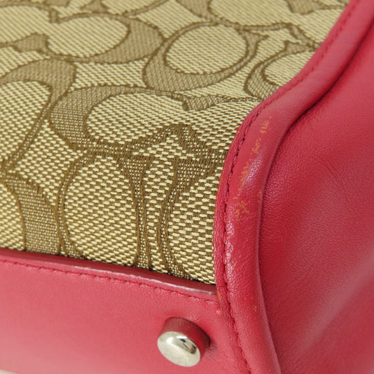 COACH Handbag F36905 canvas Brown Signature 2WAY Women Used Authentic