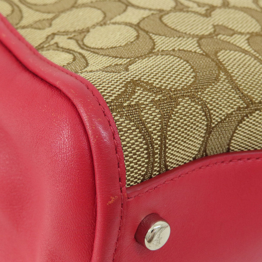 COACH Handbag F36905 canvas Brown Signature 2WAY Women Used Authentic