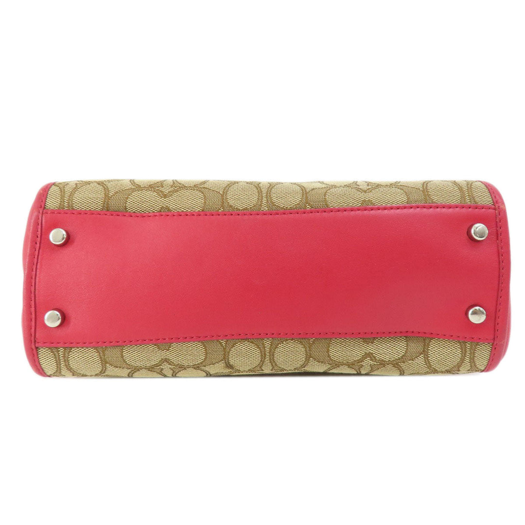 COACH Handbag F36905 canvas Brown Signature 2WAY Women Used Authentic