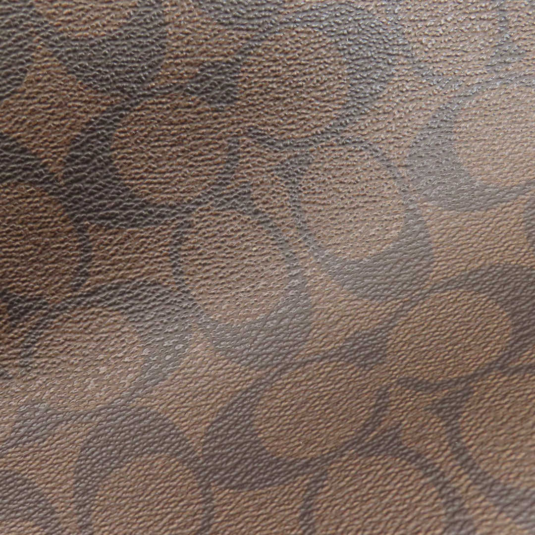 COACH Tote Bag F57842 PVC, Leather Brown Signature Women Used Authentic