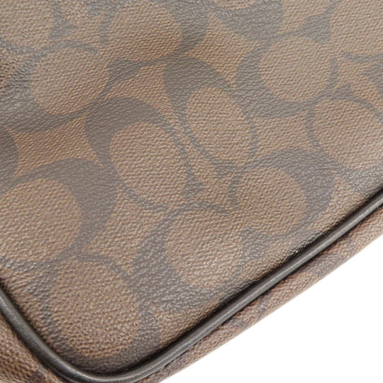 COACH Tote Bag F57842 PVC, Leather Brown Signature Women Used Authentic