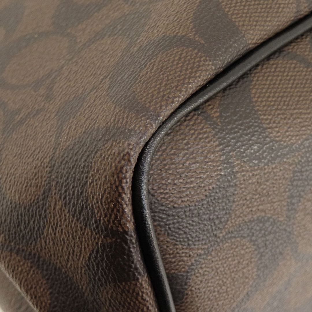 COACH Tote Bag F57842 PVC, Leather Brown Signature Women Used Authentic