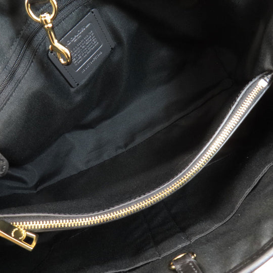 COACH Tote Bag F57842 PVC, Leather Brown Signature Women Used Authentic