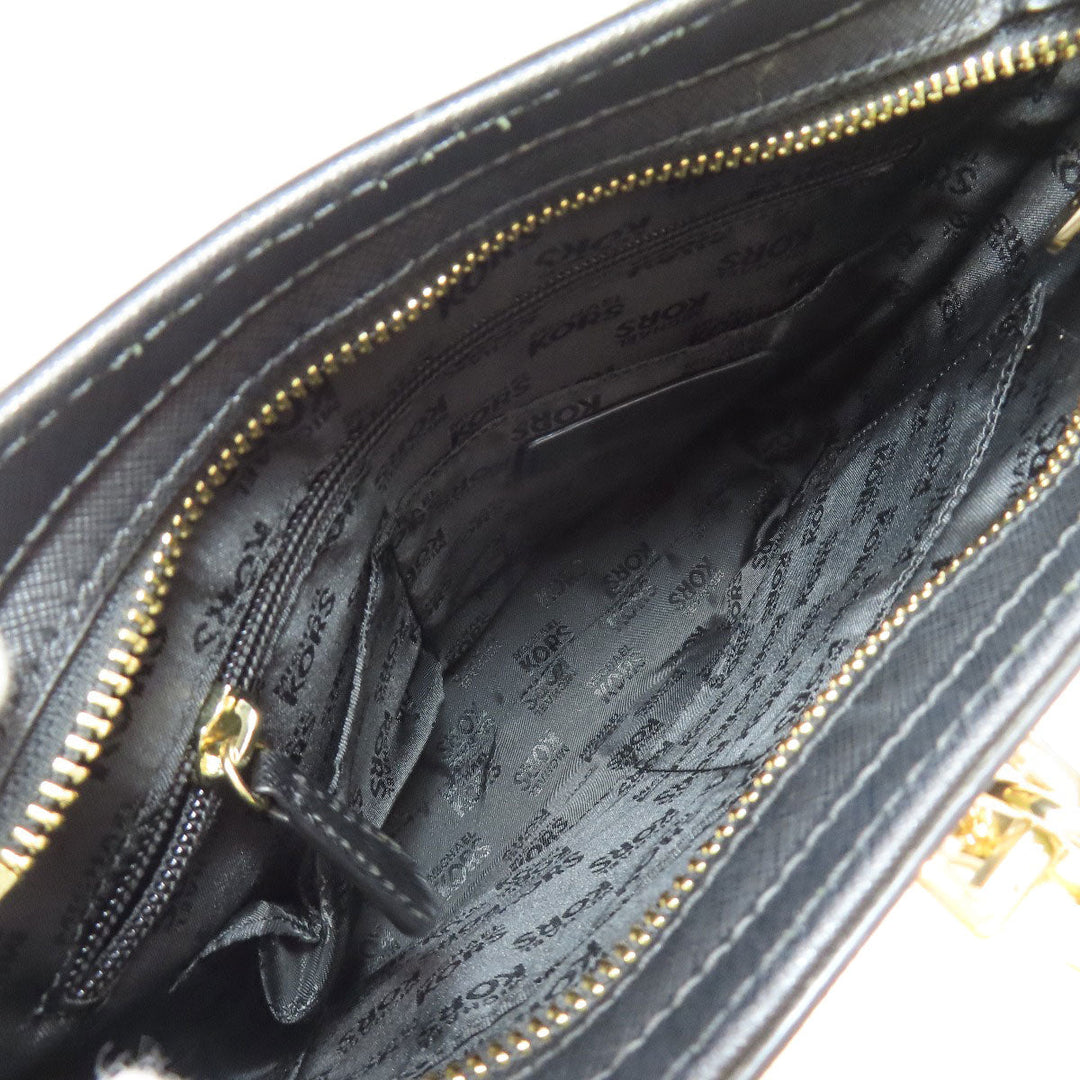 MICHAEL KORS Shoulder Bag PVC black logo Women Used Authentic