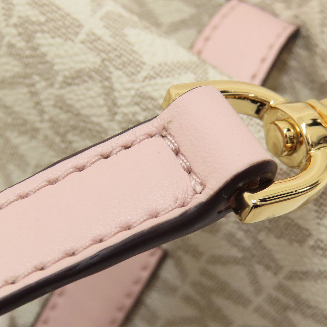 MICHAEL KORS Shoulder Bag PVC white Emilia MK Signature Women Used Authentic