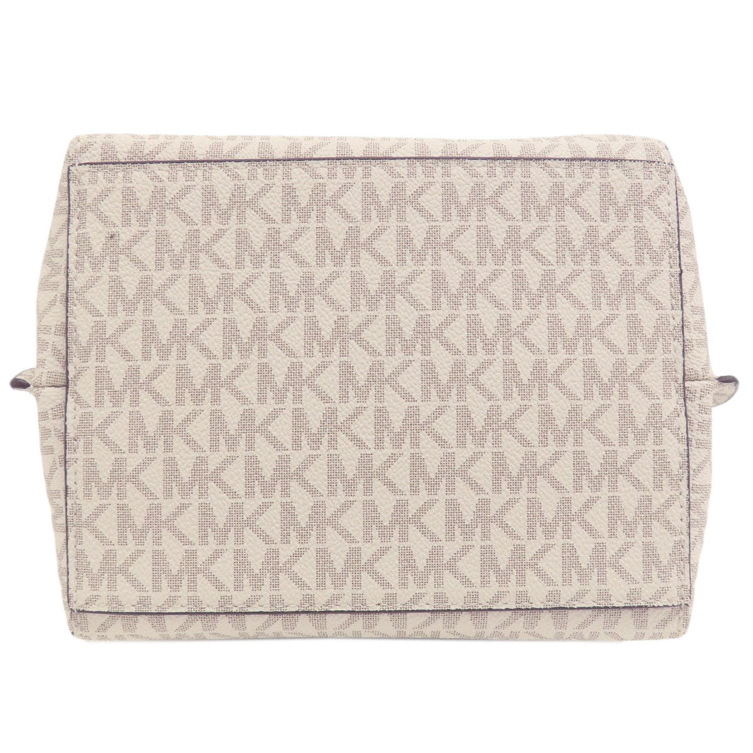 MICHAEL KORS Shoulder Bag PVC white Emilia MK Signature Women Used Authentic