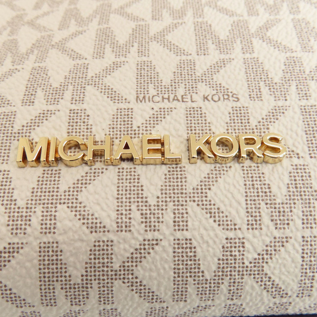 MICHAEL KORS Shoulder Bag PVC white Emilia MK Signature Women Used Authentic