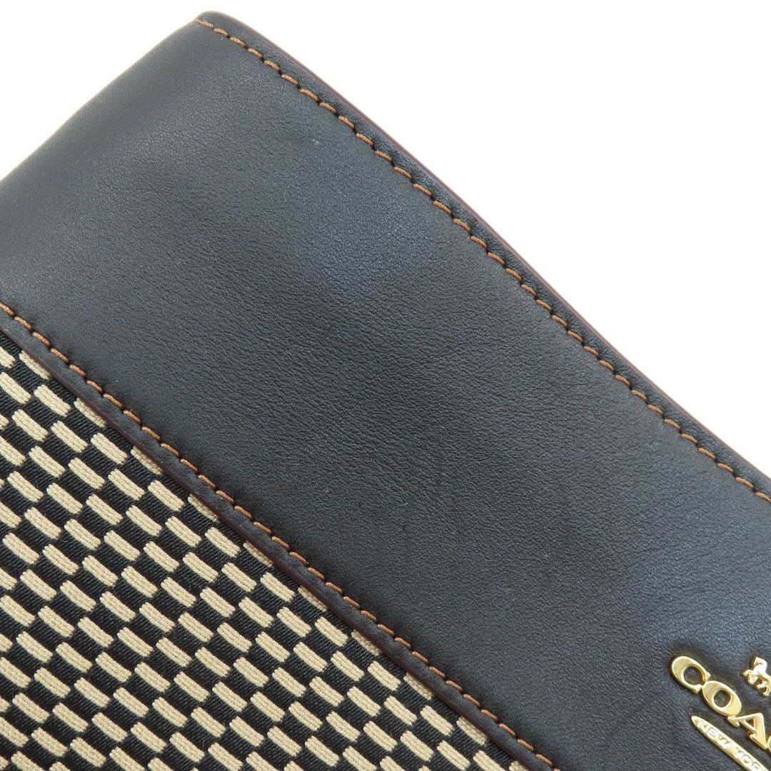 COACH Tote Bag F27575 canvas black logoMetal Women Used Authentic