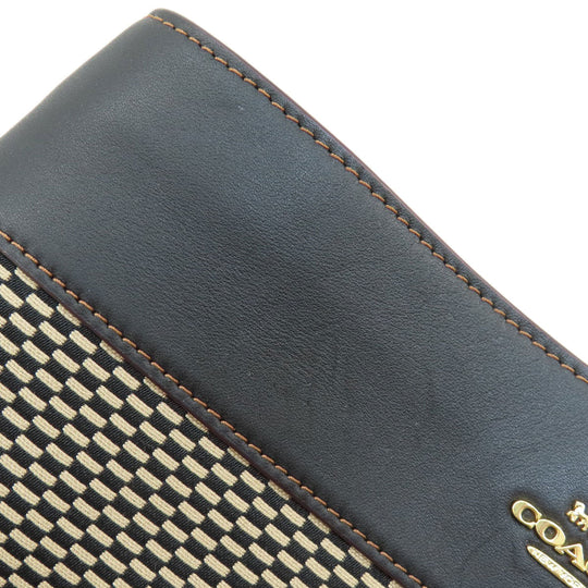 COACH Tote Bag F27575 canvas black logoMetal Women Used Authentic